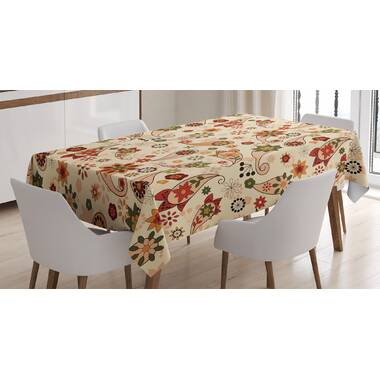 East Urban Home Ambesonne Floral Round Tablecloth, Classical 